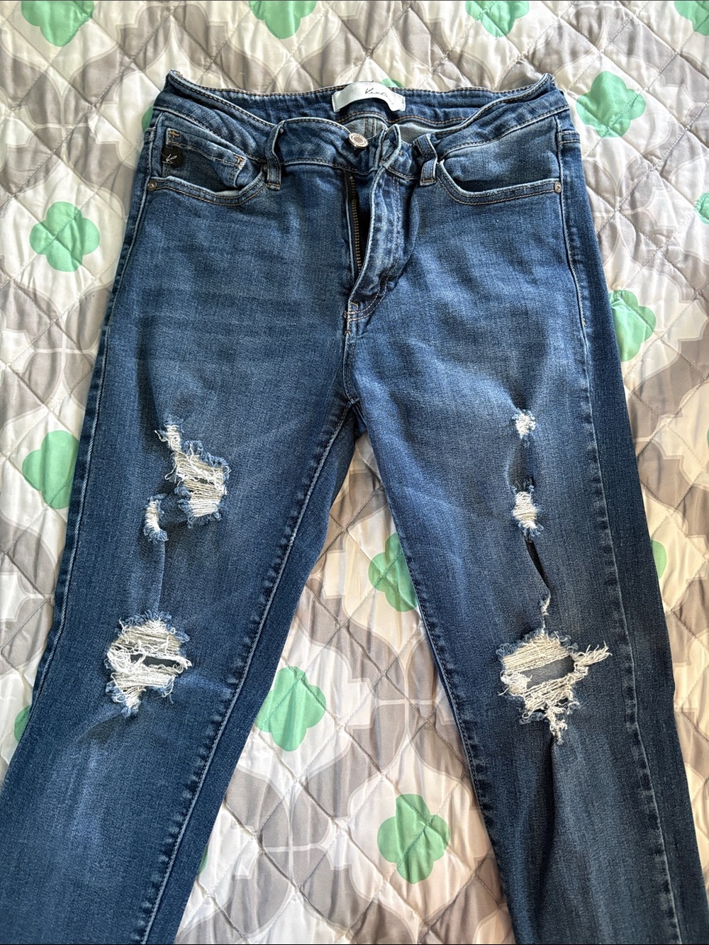KanCan Dark Blue Distressed Skinny Jeans